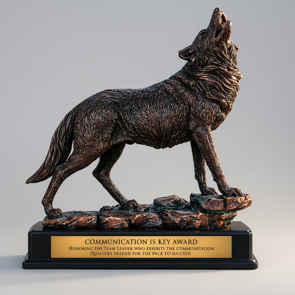Giant Howling Wolf Award Trophy