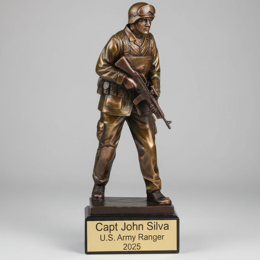Bronze Military Soldier Trophy