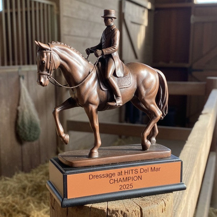 Dressage Show Horse with Male Rider Trophy
