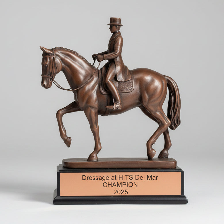 Dressage Show Horse with Male Rider Trophy