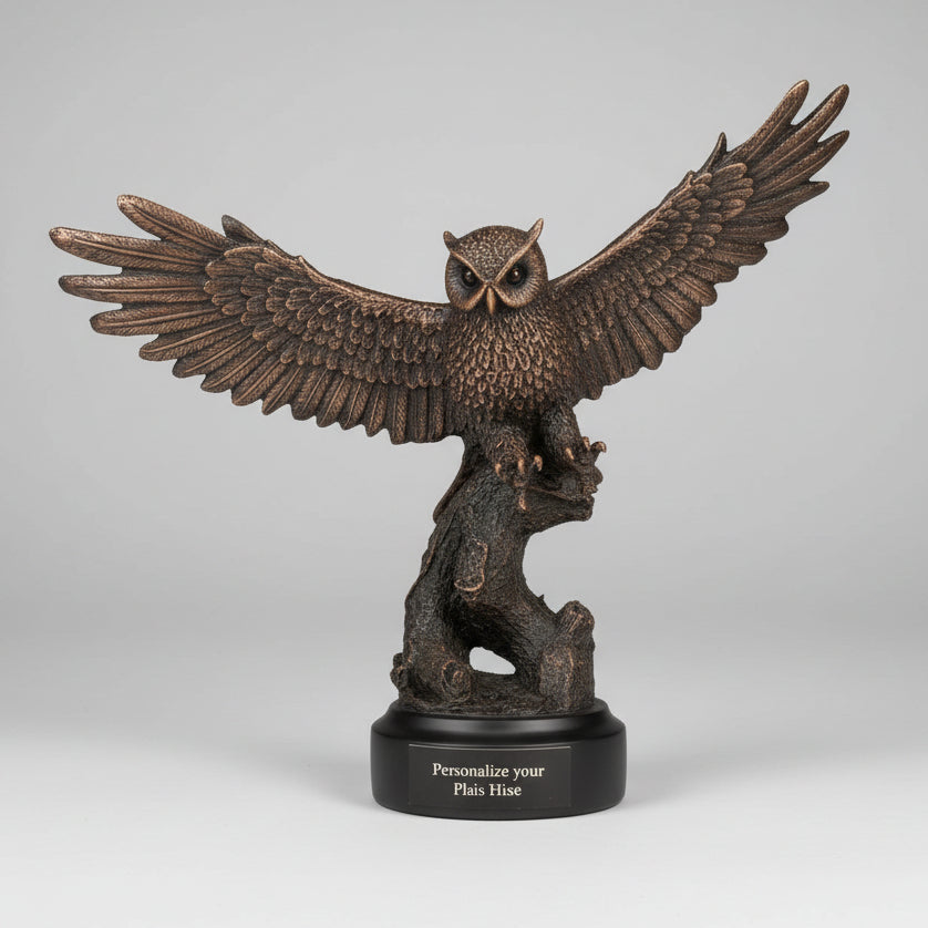 Bronze Flying Owl Award Statue