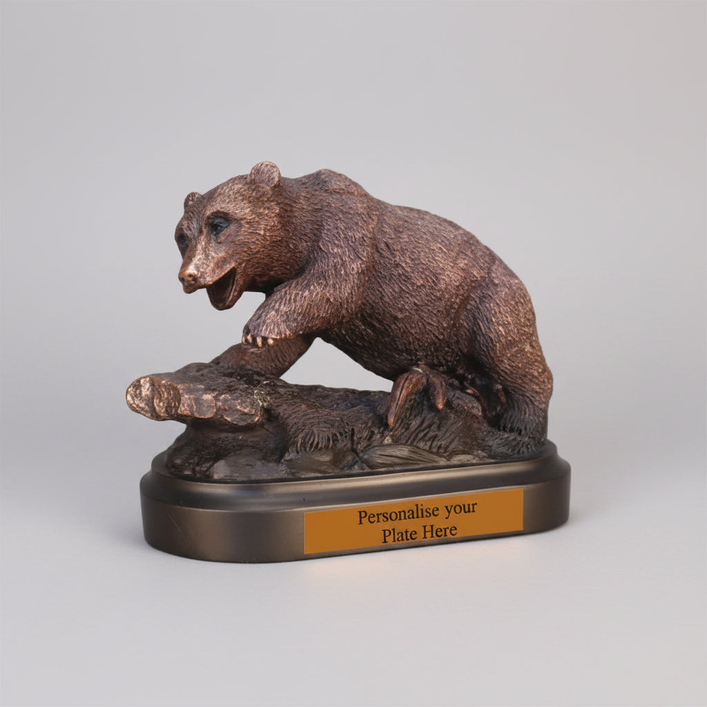 Bronze Bear on Rock Award Statue