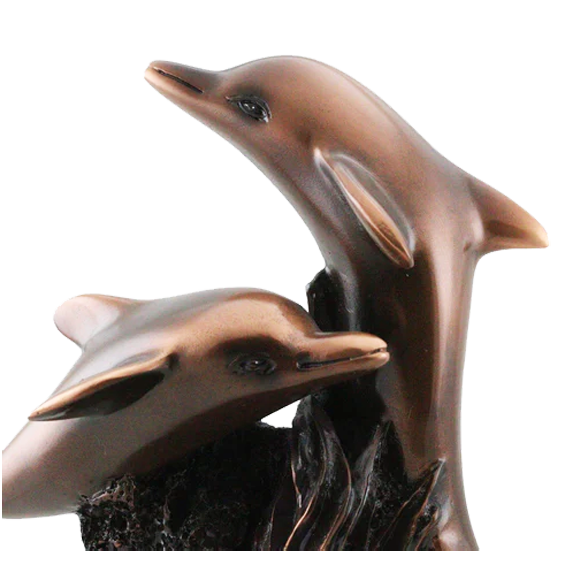 Two Swimming Dolphins Trophy