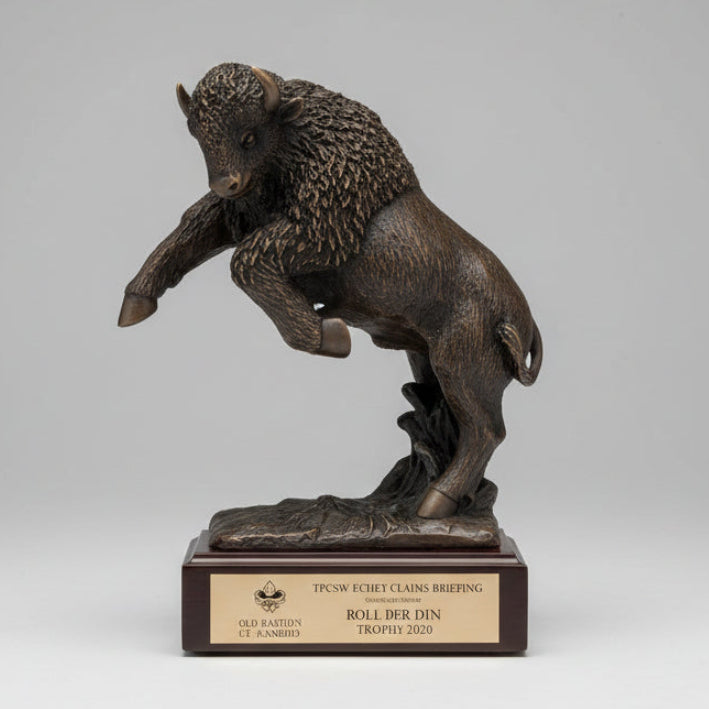 Bronze Jumping Buffalo Trophy
