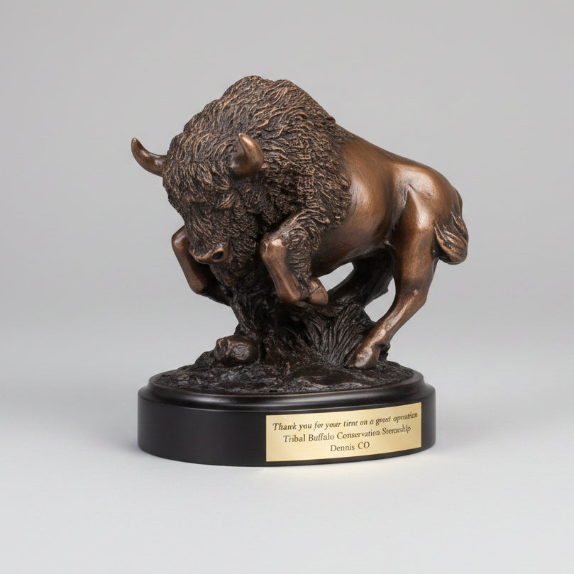 Charging Mini Buffalo Trophy