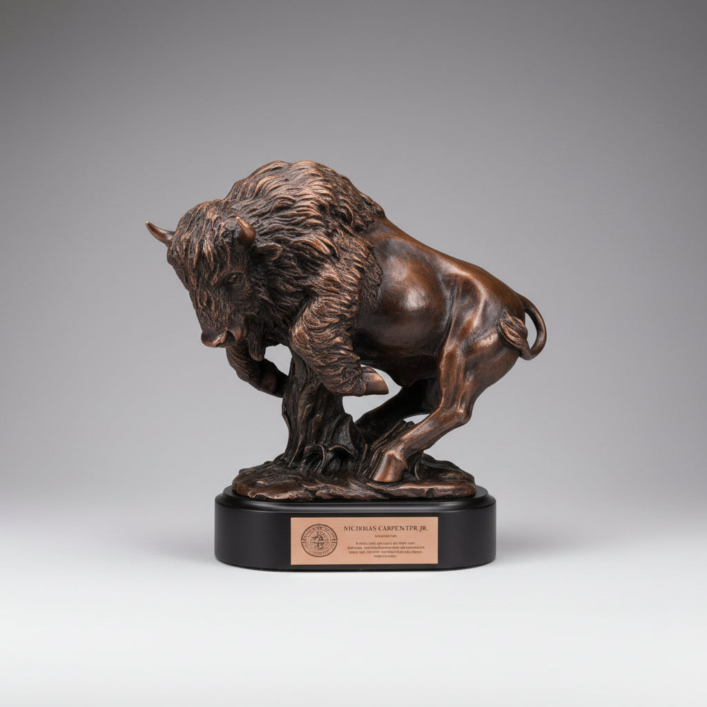 Bronze Crazy Buffalo Trophy