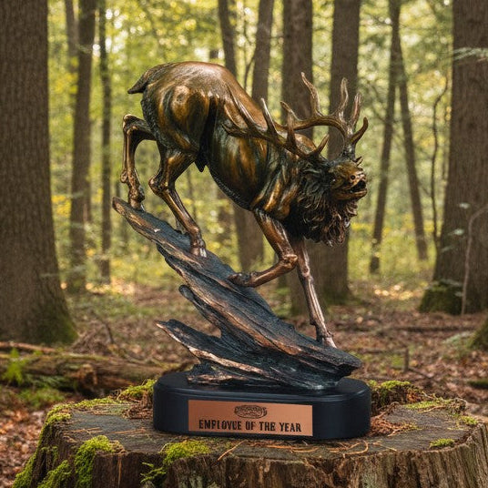 Elk Climbing Rocks Trophy