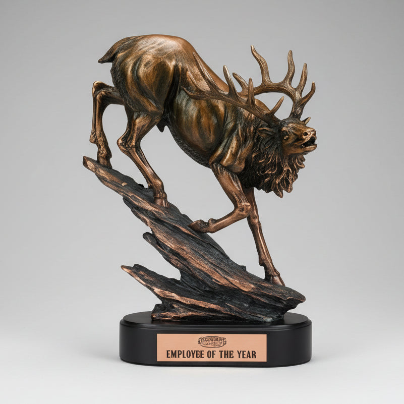 Elk Climbing Rocks Trophy
