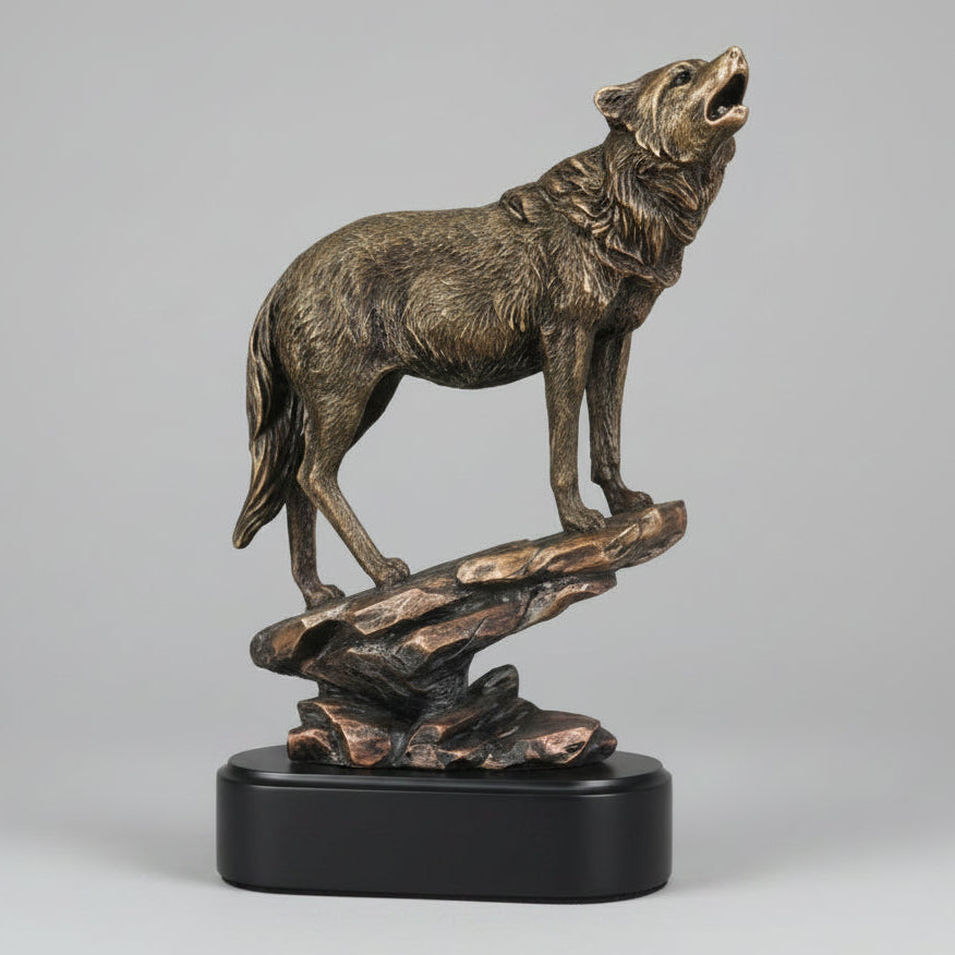Bronze Large Rocky Wolf Trophy