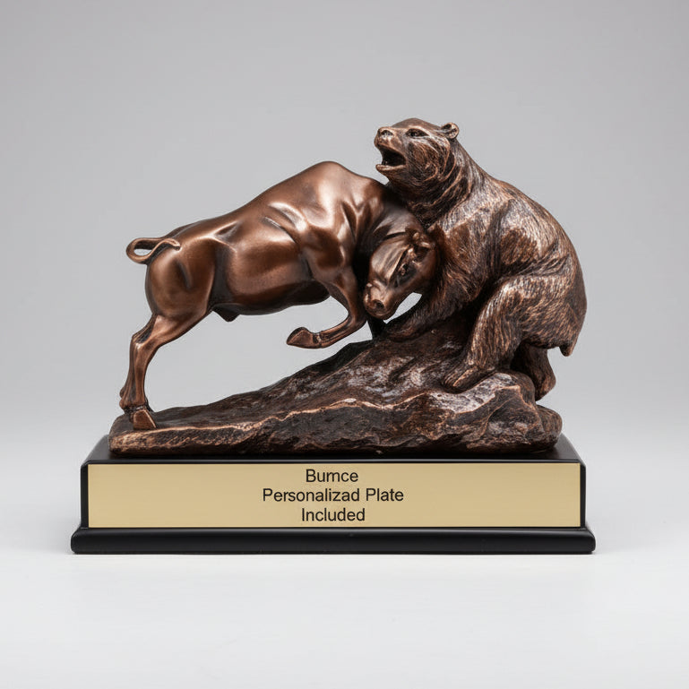 Bronze Bear and Bull Trophy