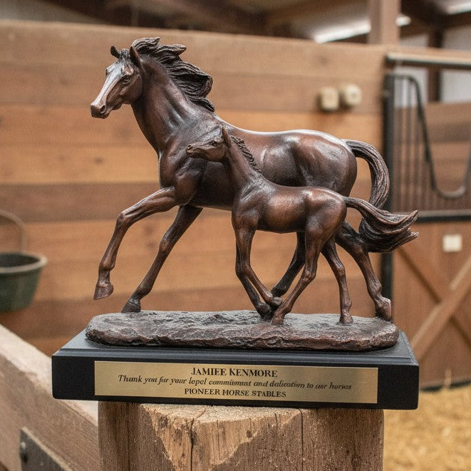 Mother and Baby Running Horse Trophy