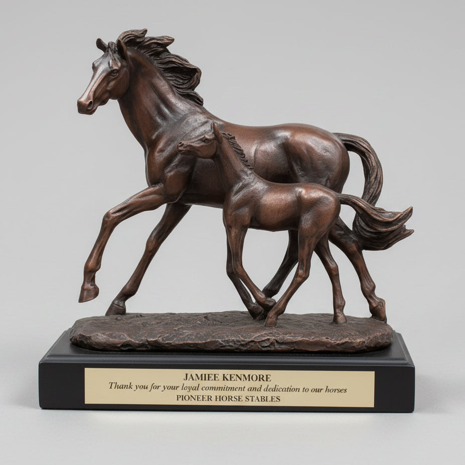 Mother and Baby Running Horse Trophy
