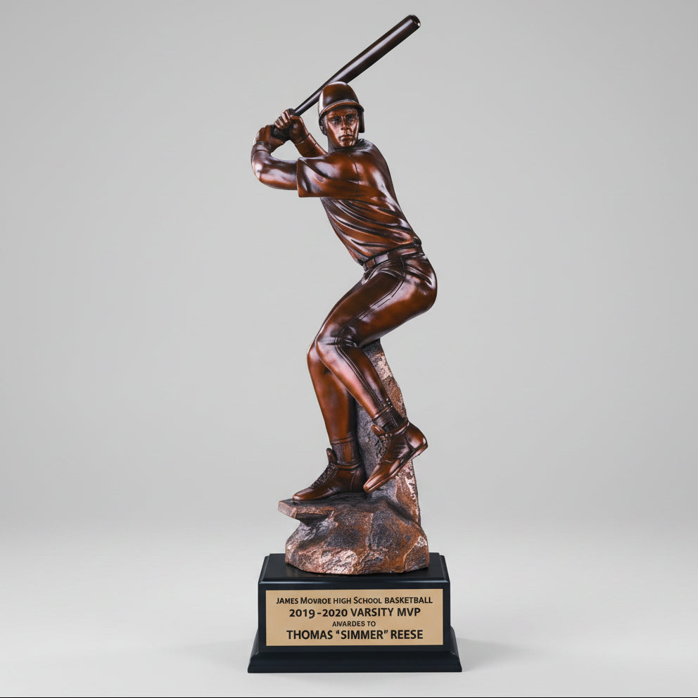 Bronze Baseball Batter Trophy