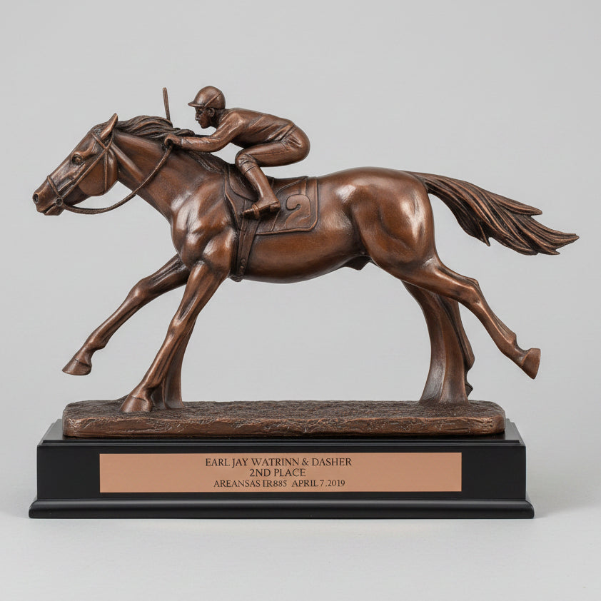 Bronze Horse Racing Win Trophy