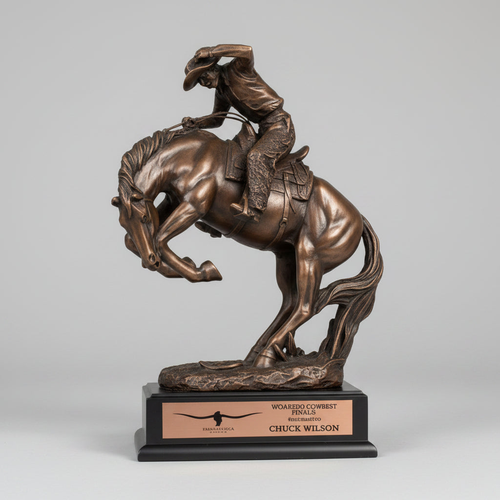 Cowboy Riding Bucking Horse Trophy