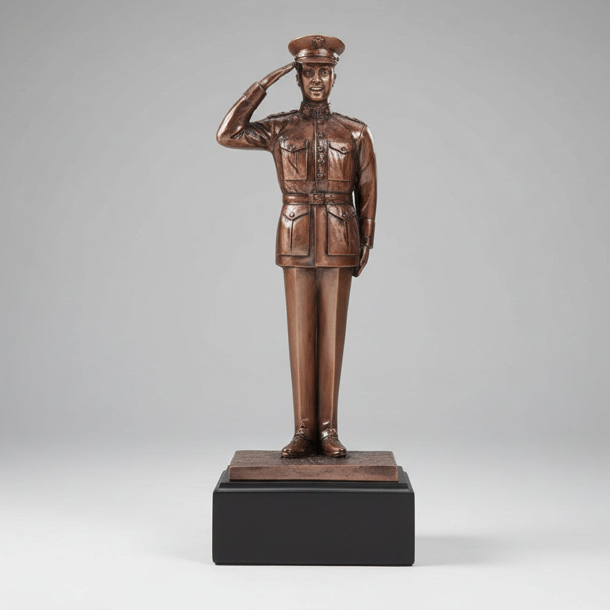 Bronze Military Dress Uniform Trophy
