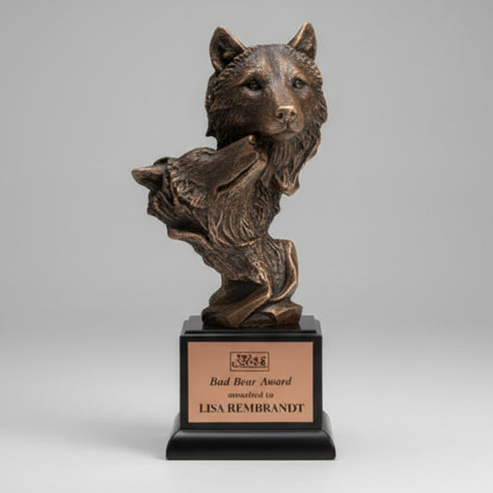 Double Wolf Heads Trophy