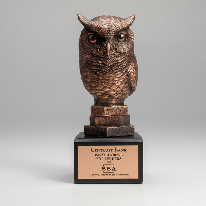 Owl Head Statue Trophy
