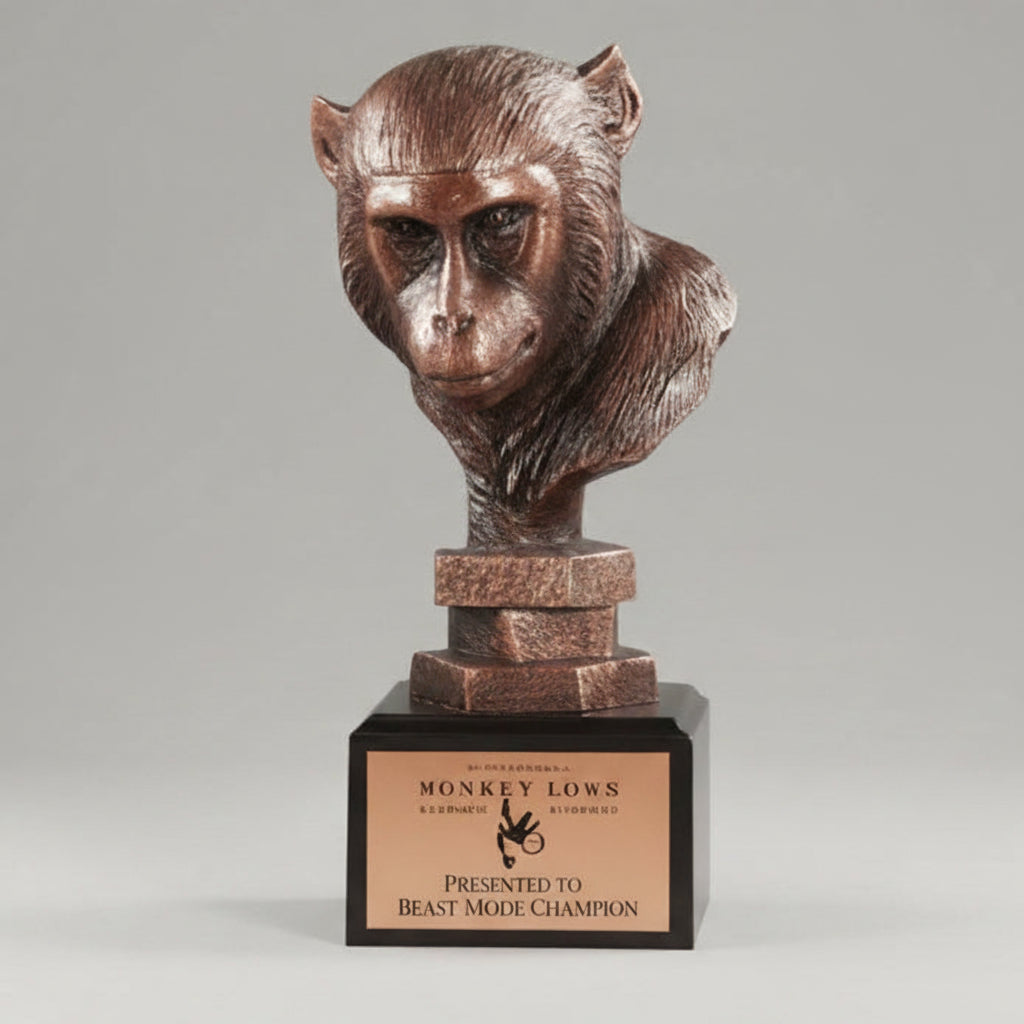 Monkey Head Statue Trophy