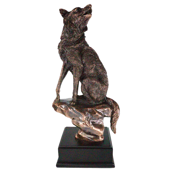 Bronze Howling Wolf Trophy