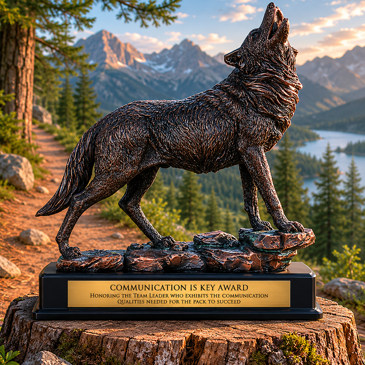 Giant Howling Wolf Trophy