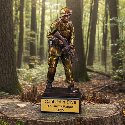 Bronze Military Soldier Trophy