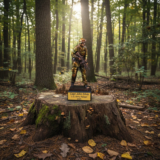 Bronze Military Soldier Trophy