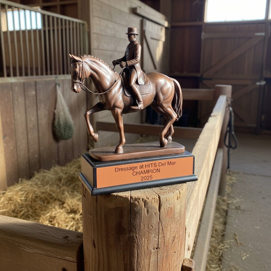 Dressage Show Horse with Male Rider Trophy