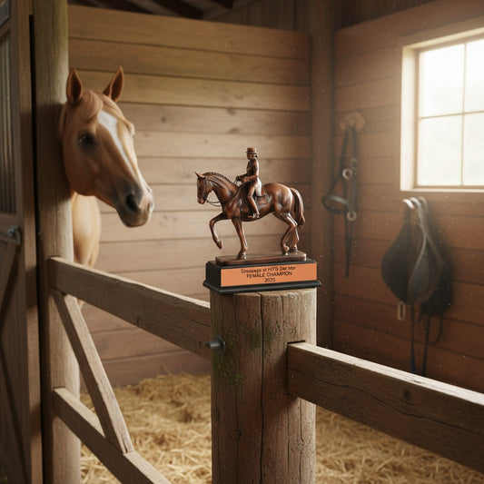 Dressage Show Horse with Female Rider Trophy