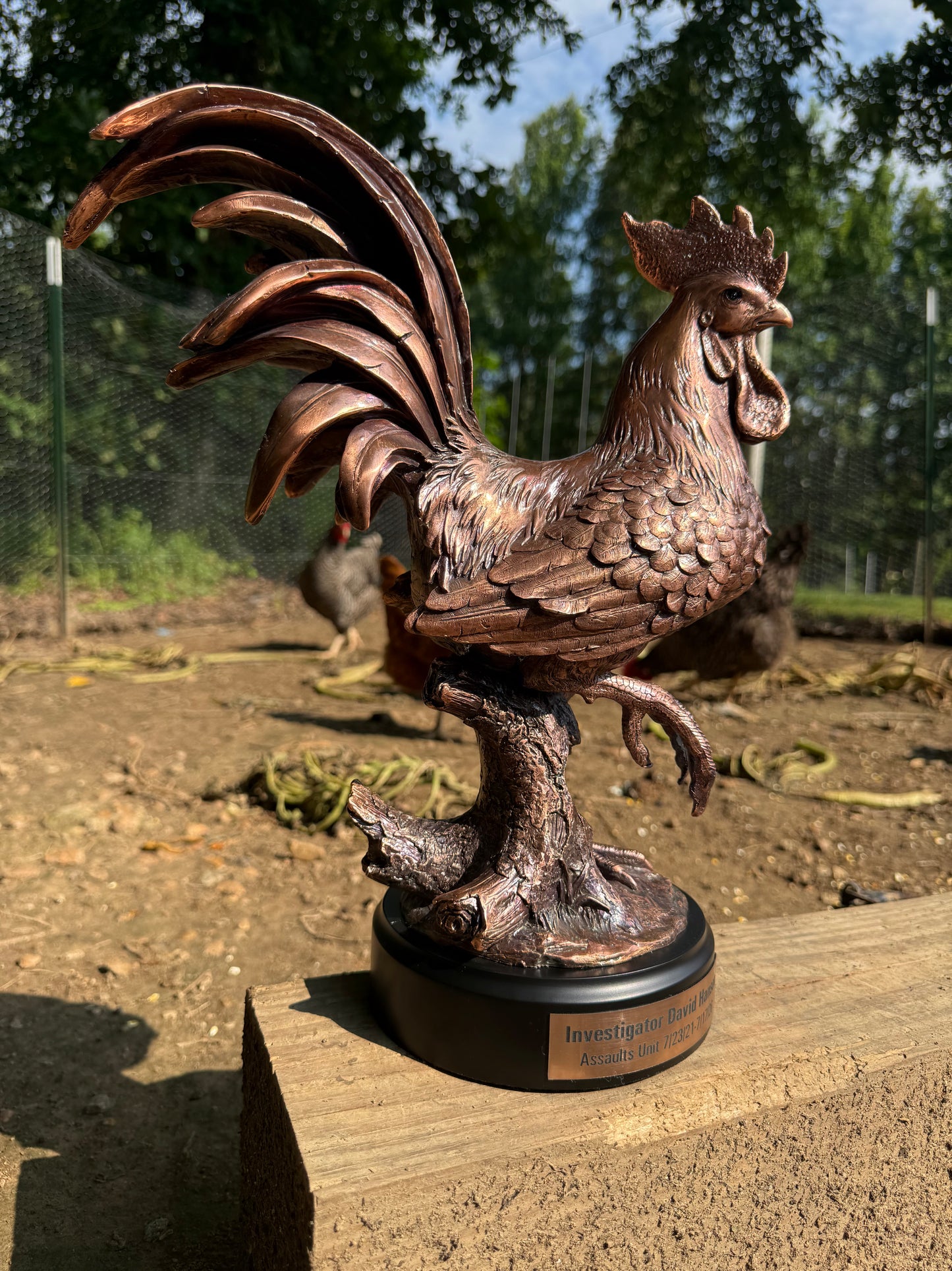 Bronze Rooster Trophy Large