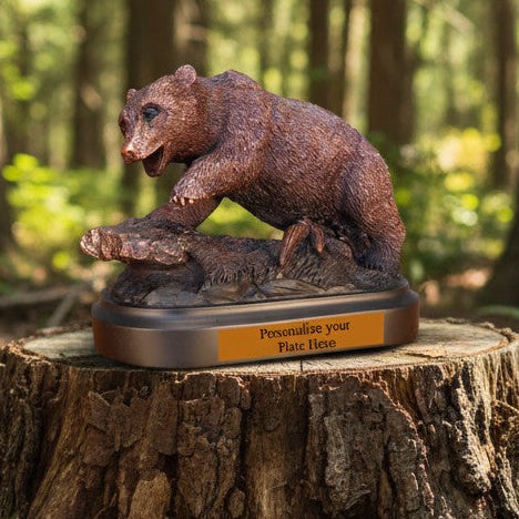 Bronze Bear on Rock Award Statue