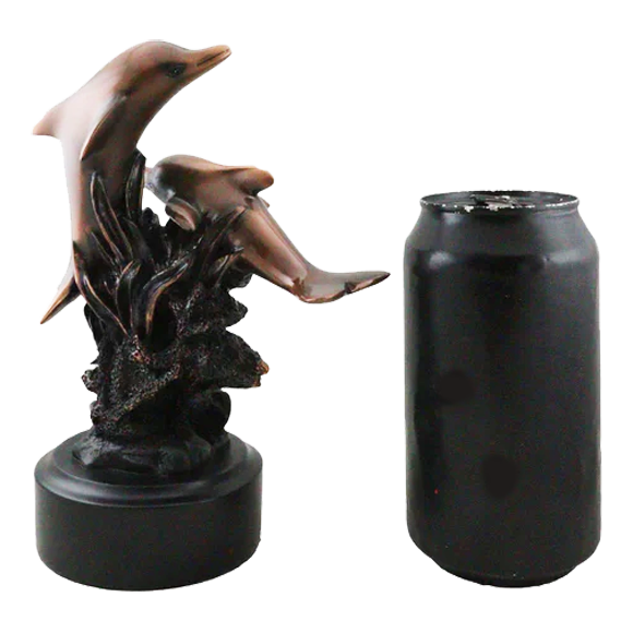 Two Swimming Dolphins Trophy