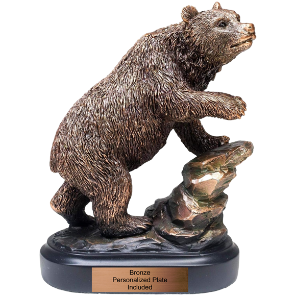 Bronze Bear on Rock Trophy