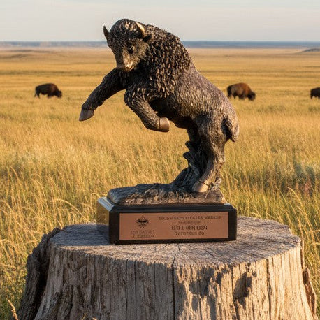 Bronze Jumping Buffalo Trophy
