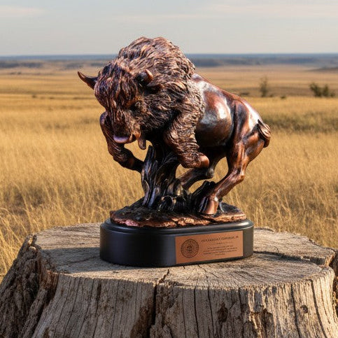 Bronze Crazy Buffalo Trophy