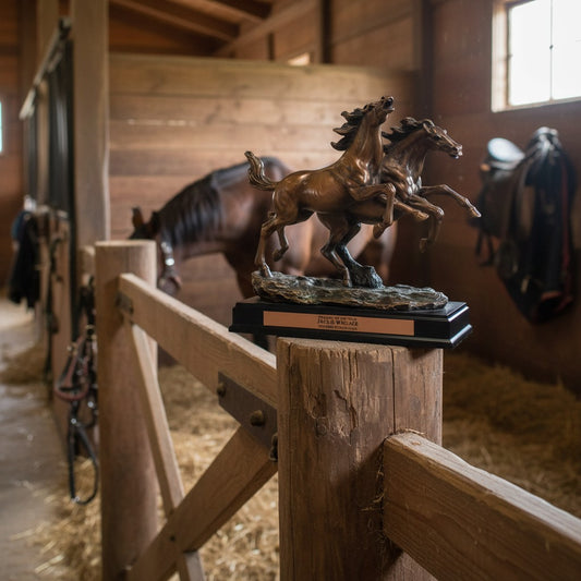 Running Bronco Horses Trophy