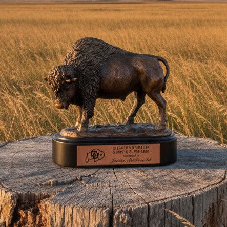 Bronze Rushing Buffalo Trophy