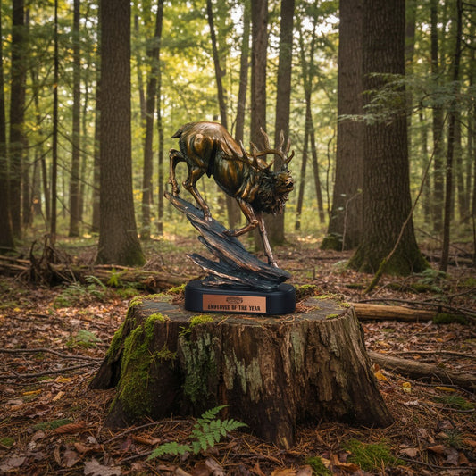Elk Climbing Rocks Trophy