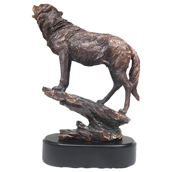Bronze Large Rocky Wolf Trophy