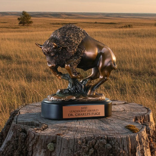 Bronze Charging Buffalo Trophy