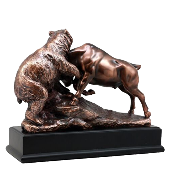 Bronze Bear and Bull Trophy