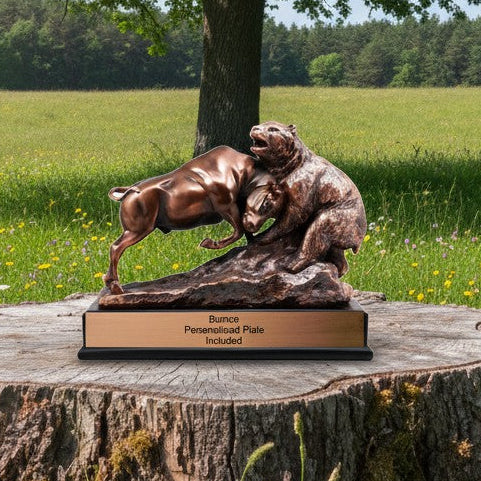 Bronze Bear and Bull Trophy