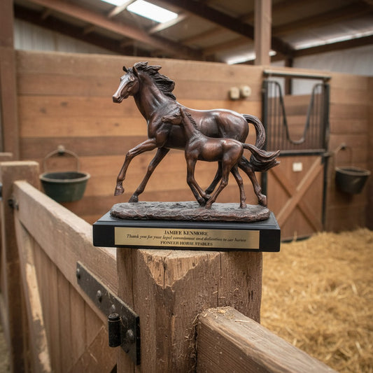 Mother and Baby Running Horse Trophy