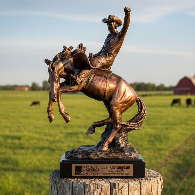 Cowboy and Horse Trophy