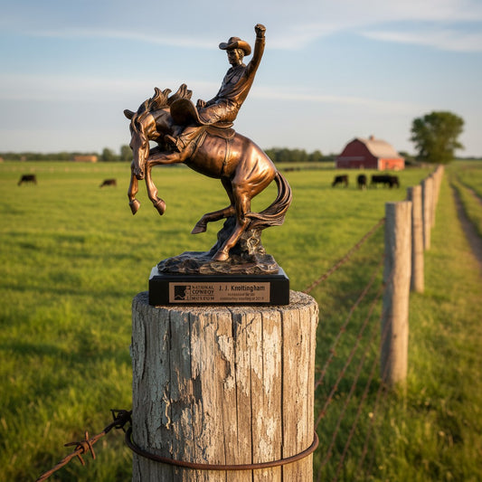 Cowboy and Horse Trophy