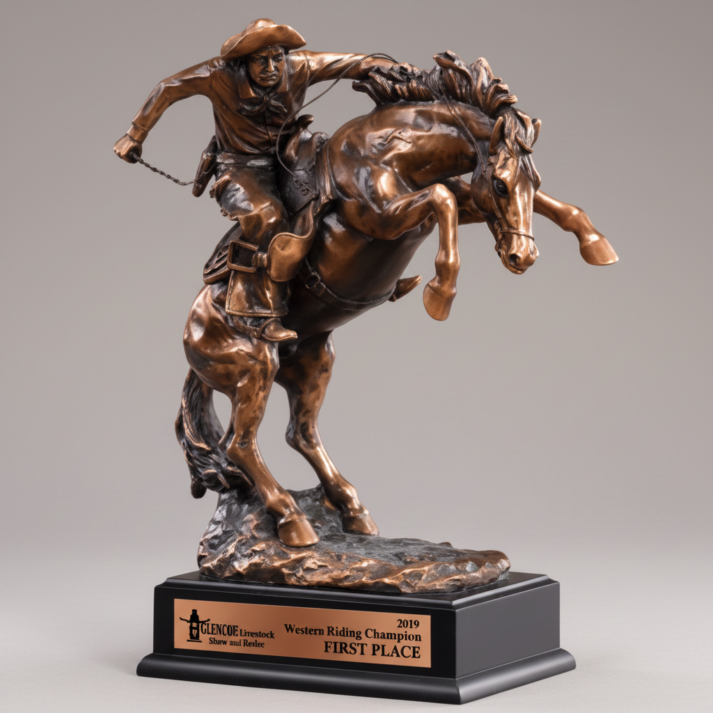 Western Cowboy and Horse Trophy