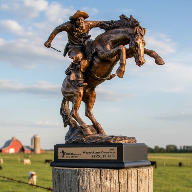 Western Cowboy and Horse Trophy