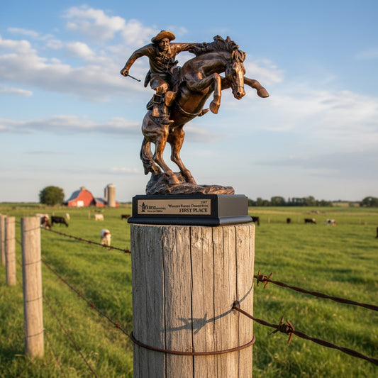 Western Cowboy and Horse Trophy