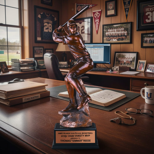 Bronze Baseball Batter Trophy
