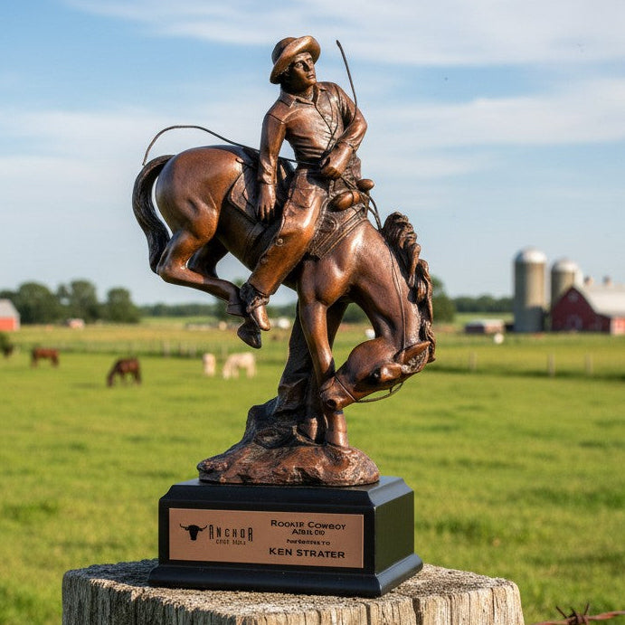 Horse Bucking Cowboy Trophy